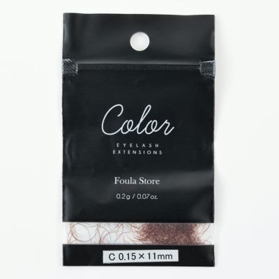 【Foula】カラーエクステ バラ オレンジブラウン 0.2g Dカール 0.15mm×11mm