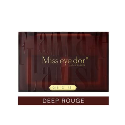 【Miss eye d'or】フラットマットラッシュディープルージュ Cカール 0.15mm×8mm
