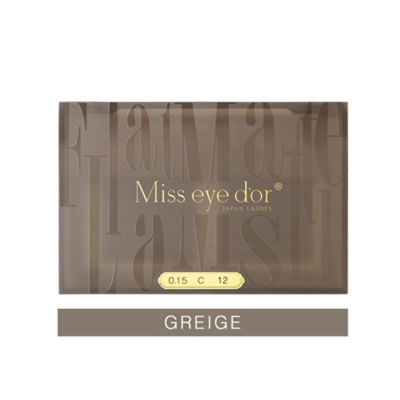 【Miss eye d'or】フラットマットラッシュグレージュ Cカール 0.15mm×9mm