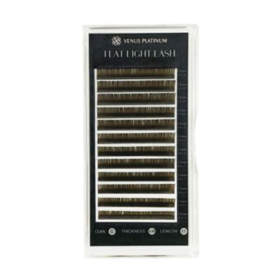 【VENUS PLATINUM】フラットライトラッシュ アッシュブラウン Dカール 0.15mm×13mm